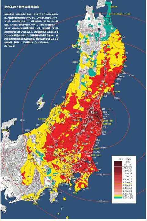 東日本のγ線空間線量
